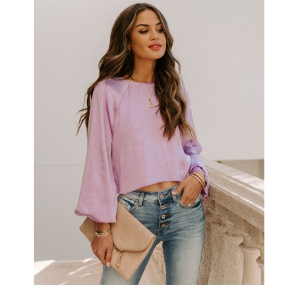 Vici crop satin top